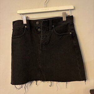 Button Close Black Denim Mini Skirt from Madewell